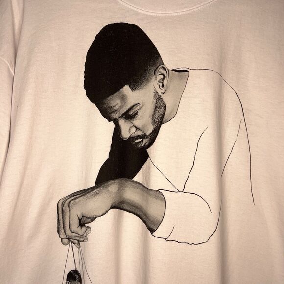Virgil Abloh x Kid Cudi T-Shirt Men's Large White Pulling Strings Short Sleeve - Picture 3 of 6